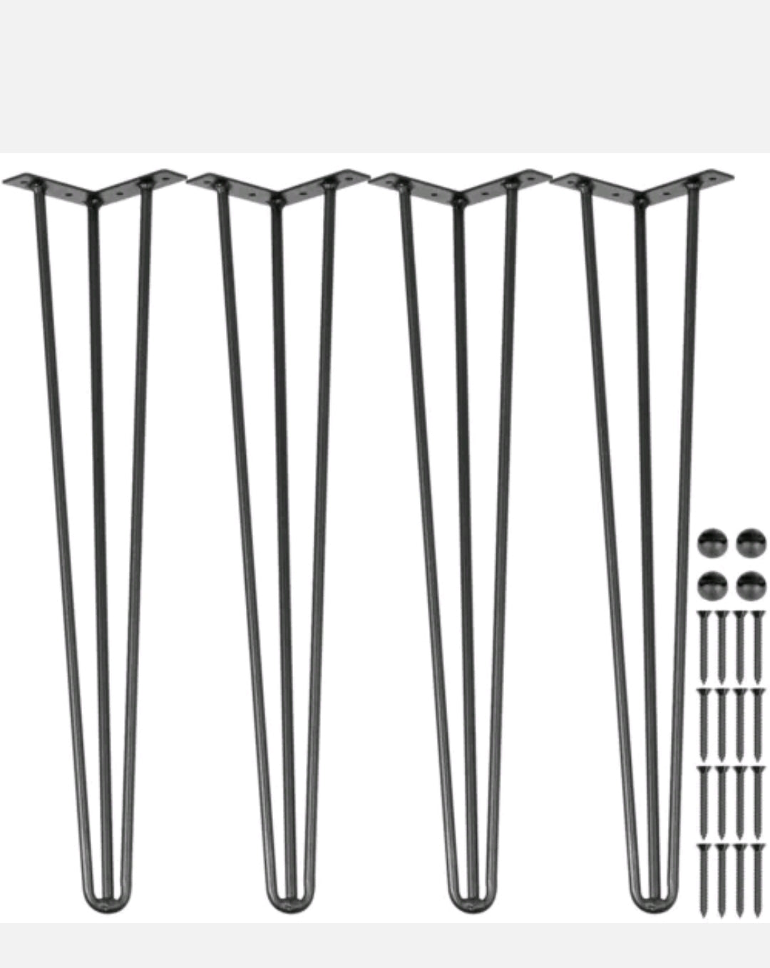 VEVOR 4x Hairpin Legs 16" 3 Rod Furniture Coffee Dinner Table Metal Legs 40cm