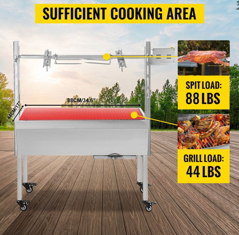 132 Lbs Lamb Spit Rosater Machine With Electric Motor Grill