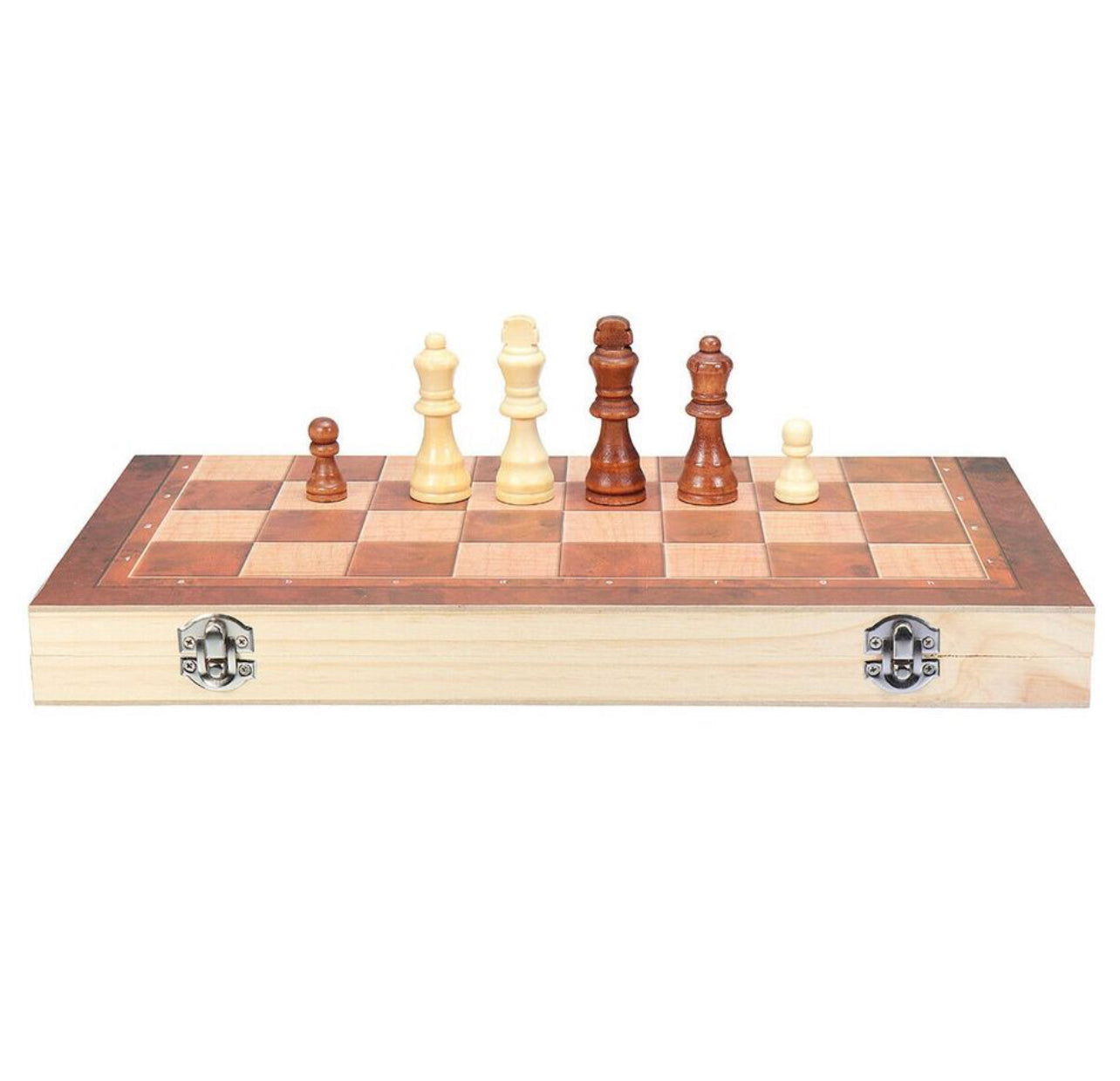 34cm/40cm Large Chess Wooden Set Folding Chessboard Pieces Wood Board AU