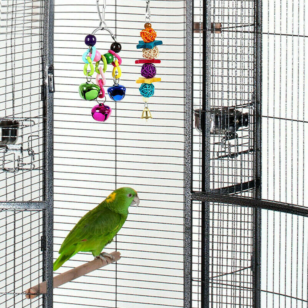 10X Parrot Hanging Swing Bird Toy Harness Cage Ladder Parakeet Cockatiel Hammock - Bright Tech Home