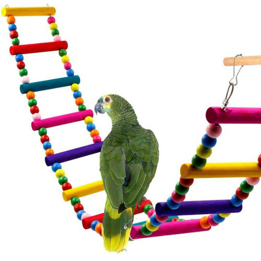 10X Parrot Hanging Swing Bird Toy Harness Cage Ladder Parakeet Cockatiel Hammock - Bright Tech Home