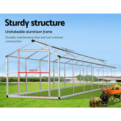 Greenfingers Aluminium Greenhouse Polycarbonate Green House Garden Shed 4.7x2.5M - Bright Tech Home