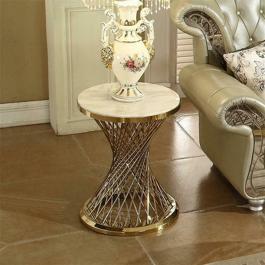 CAPRI GOLD SIDE, TEA OR LAMP TABLE LIVING ROOM FURNITURE MARBLE