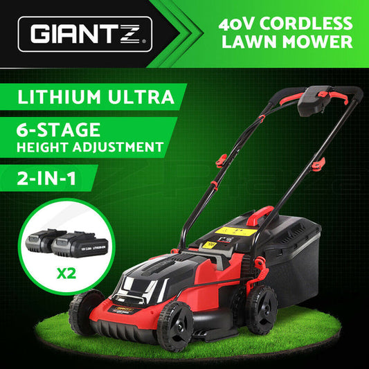 Giantz Lawn Mower Cordless Electric Lawnmower Lithium Battery Powered Catch