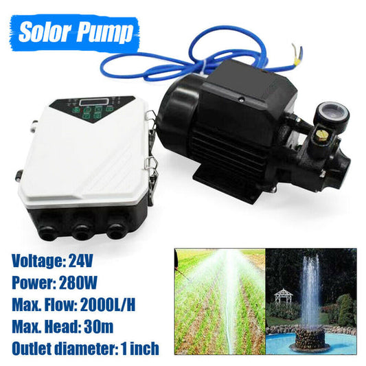 280W DC 24V Solar Centrifugal Vortex Water Transfer Pressure Pump + MPPT f/ Farm - Bright Tech Home