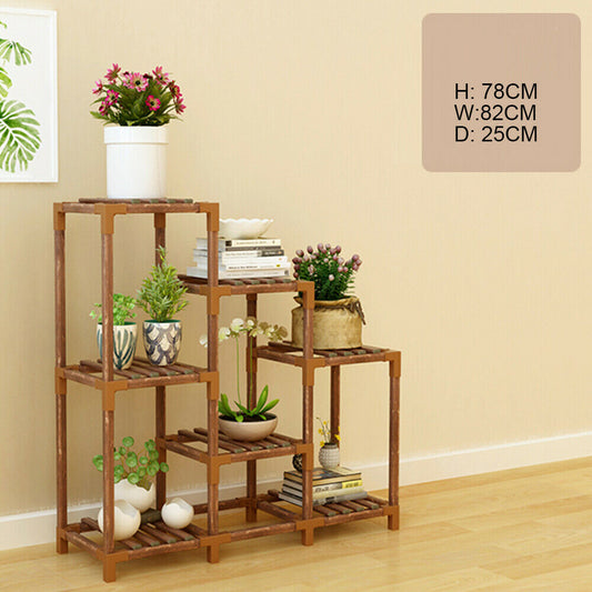 Indoor Outdoor Garden Plant Stand Planter Flower Pot Shelf Wooden Shelving #K3 - Bright Tech Home