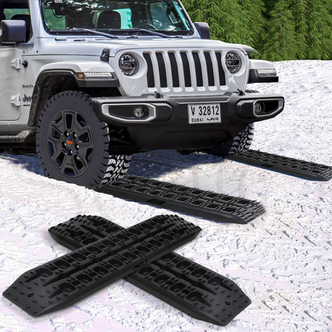 2PK Recovery Tracks 10T Sand Tracks Mud Snow Grass Accessory 4WD In Black Colour - Bright Tech Home