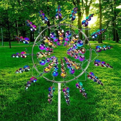 Magical Wind Powered Kinetic Windmill Metal And Sculpture Spinner Garden Unique