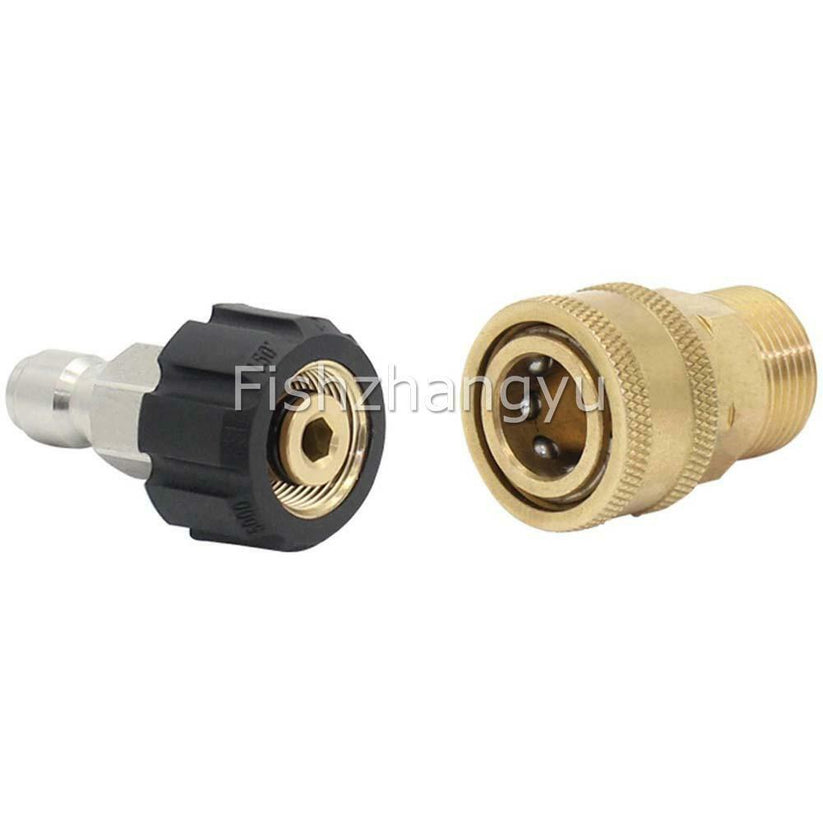 1/4" M22 High Brass Pressure Washer Adapter Set Swivel Quick Connect Kit Outdoor