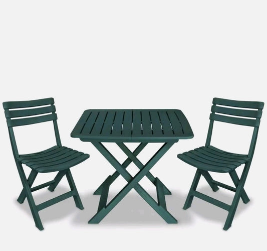 Garden Bistro Set Foldable Patio Table And Chairs Stylish Outdoor Furniture 3pcs - Bright Tech Home