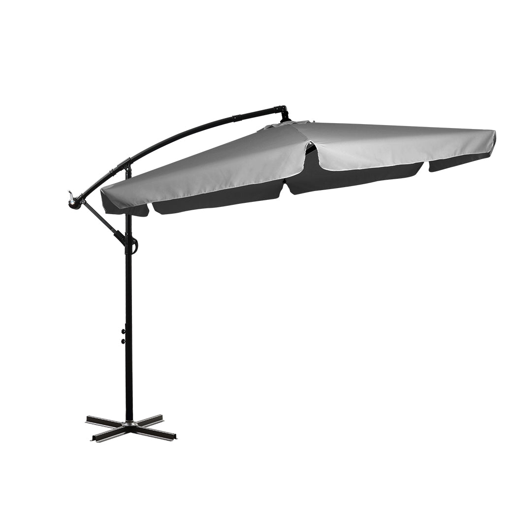 3M Patio Outdoor Umbrella Cantilever Grey - Bright Tech Home