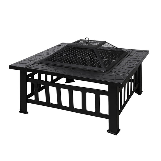 3IN1 Fire Pit BBQ Grill Pits Outdoor Patio Garden Heater Fireplace BBQS Grills - Bright Tech Home