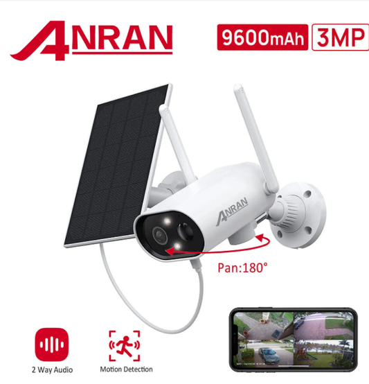 ANRAN Wireless Security IP Camera Outdoor Battery Home WIFI CCTV Solar Panel 3MP