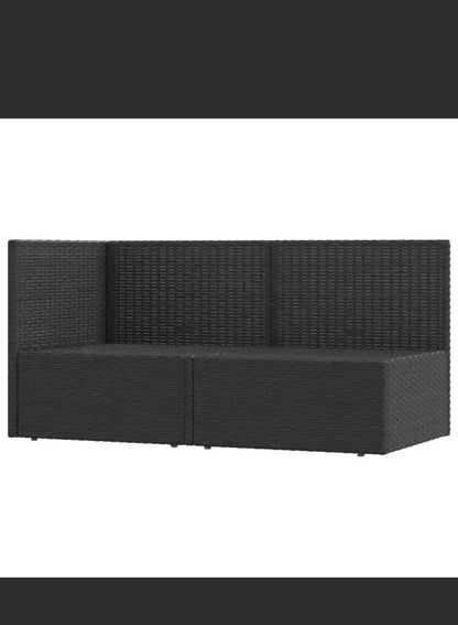 Garden Lounge Set 2 Piece with Cushions Black Poly Rattan Outdoor Sofa vidaXL