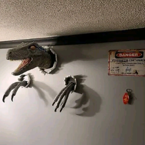 Wall Mounted Dinosaur Sculpture Wall Art Bursting Dinosaur Bust Decoration Gifts