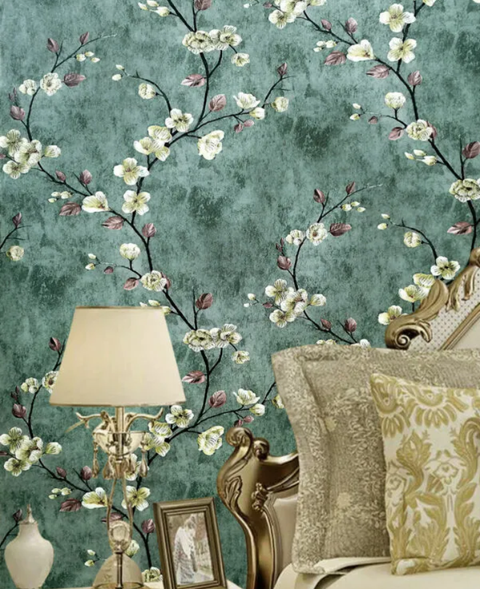 10m Green Self Adhesive Floral Wallpaper Living Bed Room Home Wall Sticker AU - Bright Tech Home