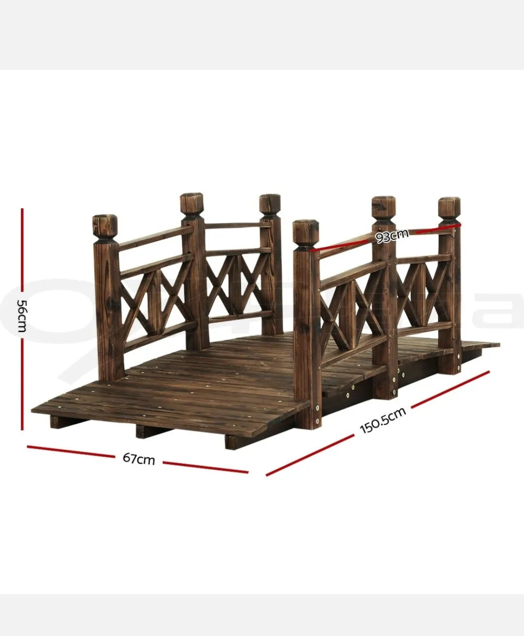 Gardeon Garden Ornaments Wooden Rustic Bridge Decor Outdoor Decoration Yard