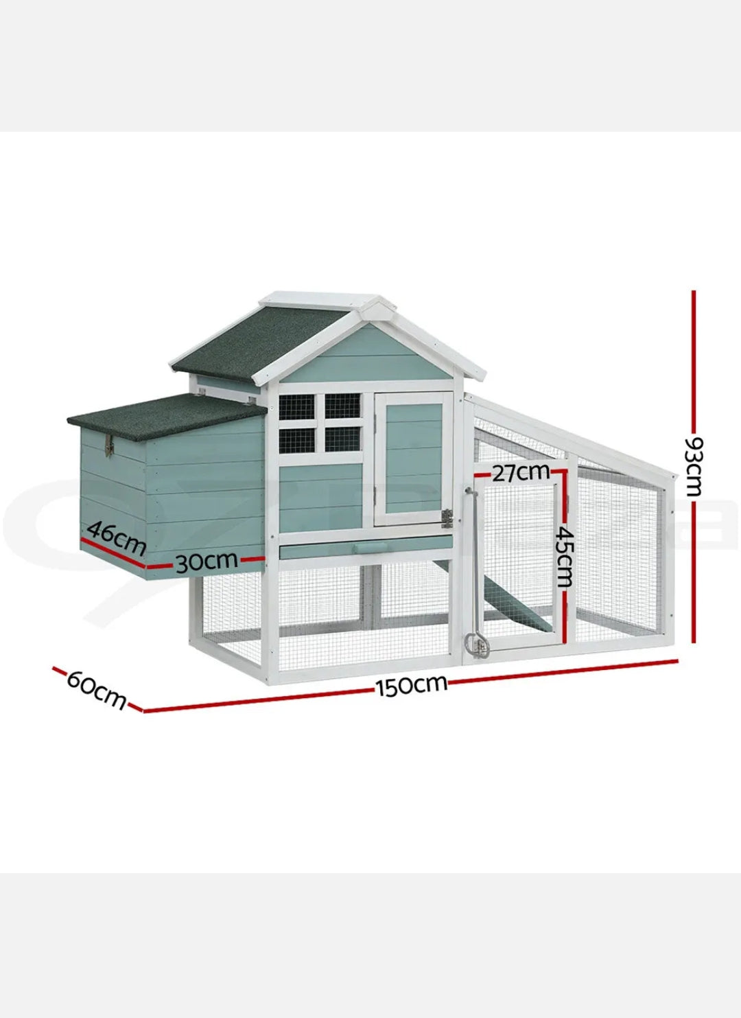 i.Pet Rabbit Hutch Chicken Coop Large House Run Cage Wooden Outdoor Bunny Coops