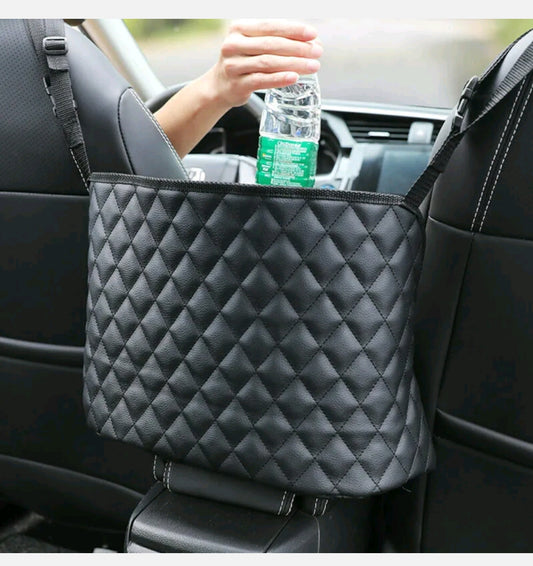 Car Accessories Net Pocket Handbag Holder Between Seat Storage Organizer PU Bag - Bright Tech Home