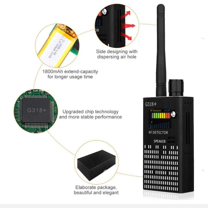 Anti-Spy Bug RF Camera Signal Detector for GSM Listening Device GPS