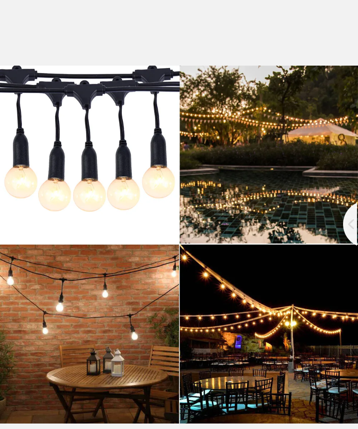 24PCS Festoon Bulb String Lights Kit Wedding Party Outdoor Fairy Vintage 20M - Bright Tech Home