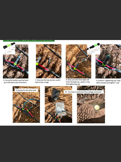10X Garden Landscape Light Quick Connectors Waterproof Joiner Outdoor Lighting