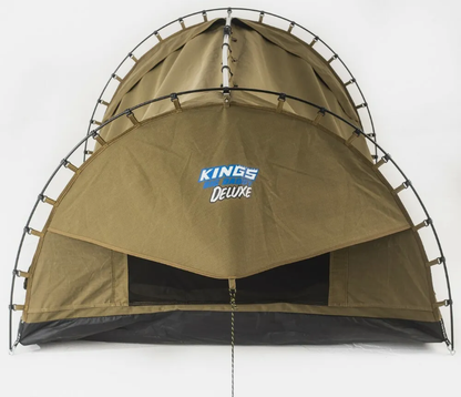 Kings Big Daddy Deluxe Double Swag Canvas Tent Camping + 2x Hooded Sleeping Bag