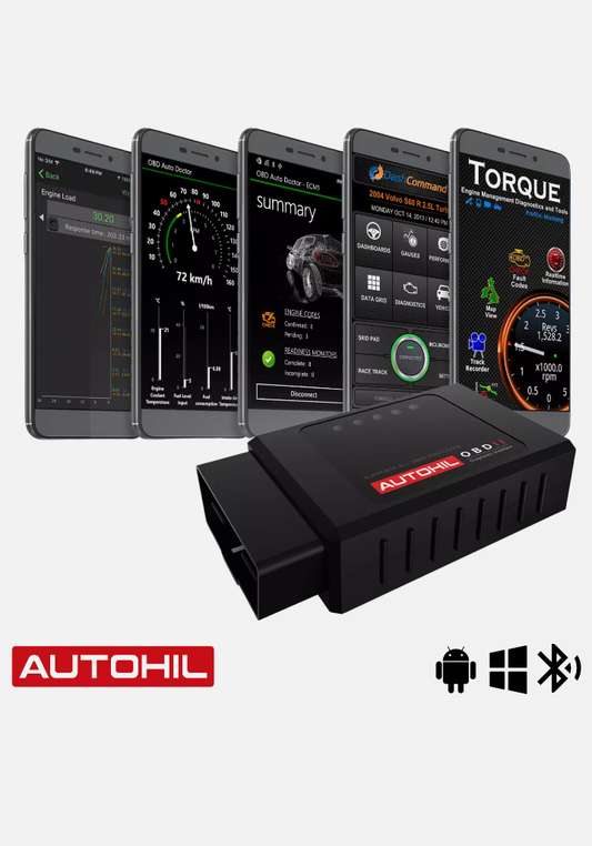 Autohil OBD2 Bluetooth Scan Tool Car OBD Scanner Engine Auto Code Reader ELM327