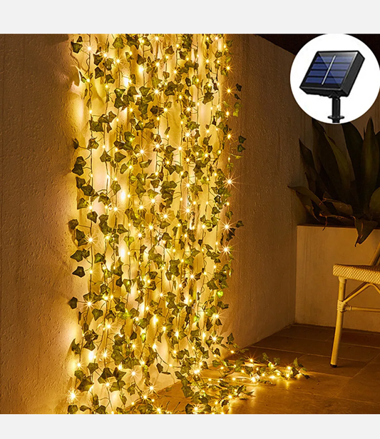 10M 100 LED Solar Powered Ivy Vine Fairy String Lights Garden Outdoor Wall Light - Bright Tech Home