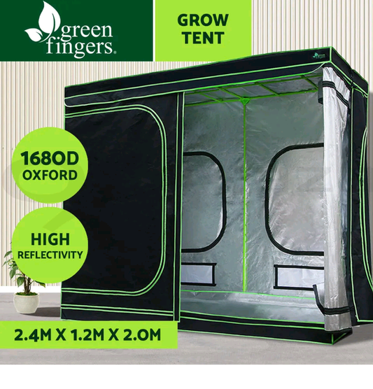 Greenfingers  Grow  Tent 2.4mx1.2mx2m 1680D Hydroponics Kits Indoor Grow System