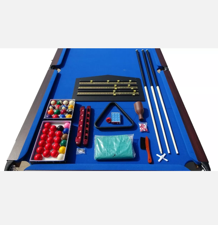 PUB SIZE POOL TABLE 8FT SNOOKER BILLIARD TABLE 25MM TABLE TOP - DARK WALNUT - Bright Tech Home