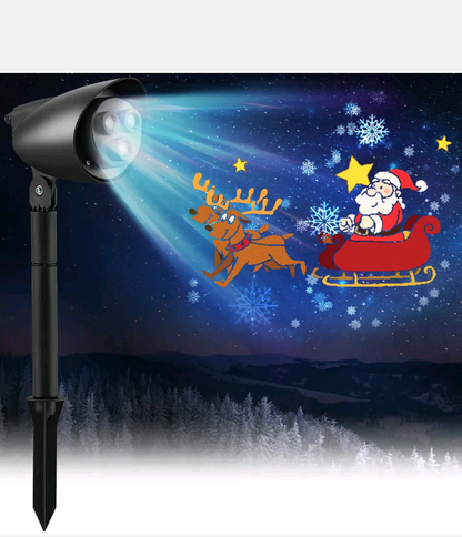 Christmas Projector Light LED Projection Lamp with Lawn Stake & 3 LED Lights