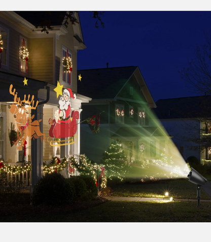 Christmas Projector Light LED Projection Lamp with Lawn Stake & 3 LED Lights