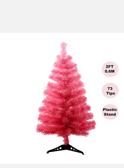 Pink Christmas Tree 2/3/4/5/6/7/8/9FT Fluffy Tips Metal Stand Easy Assemble Xmas