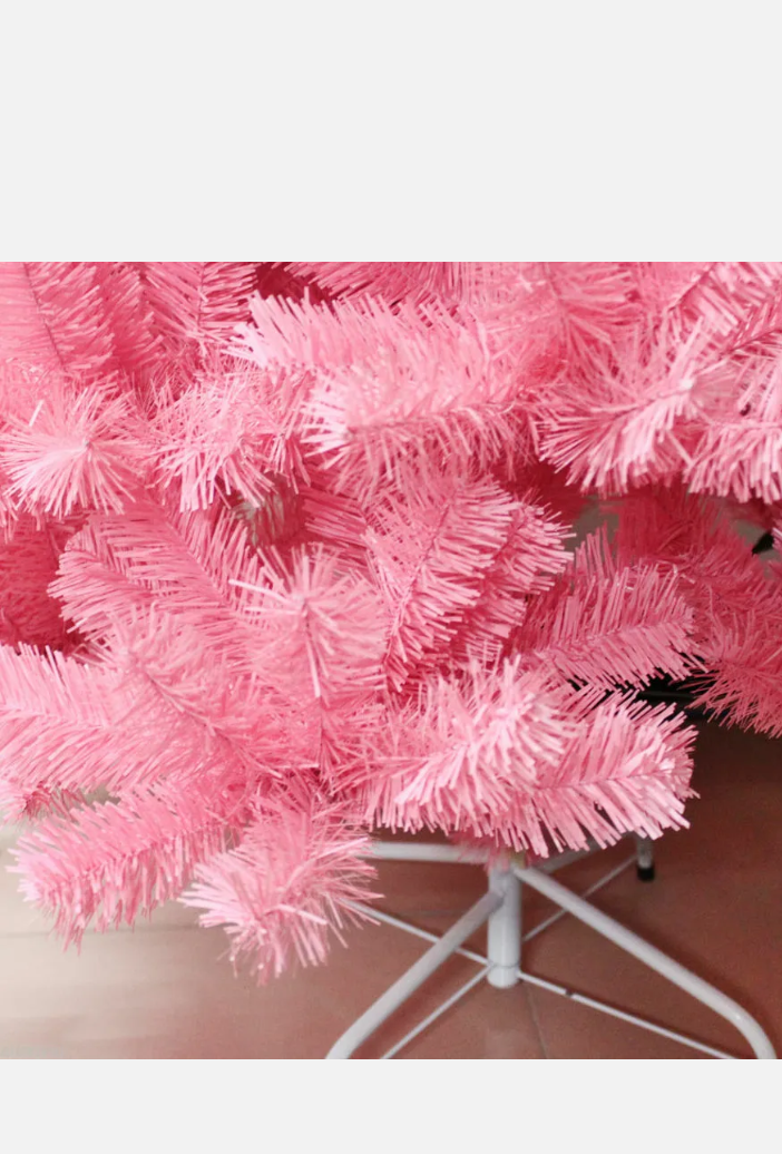 Pink Christmas Tree 2/3/4/5/6/7/8/9FT Fluffy Tips Metal Stand Easy Assemble Xmas