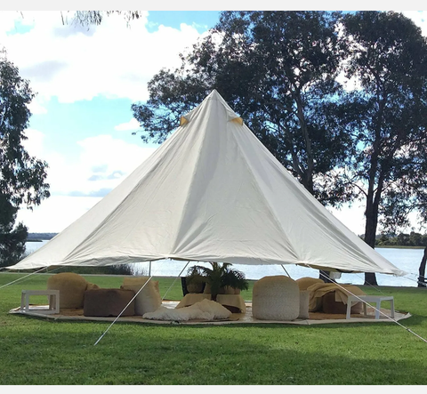 4-Season Bell Tent 3M 4M 5M 6M Waterproof Cotton Canvas Glamping Yurt Teppe Tent - Bright Tech Home