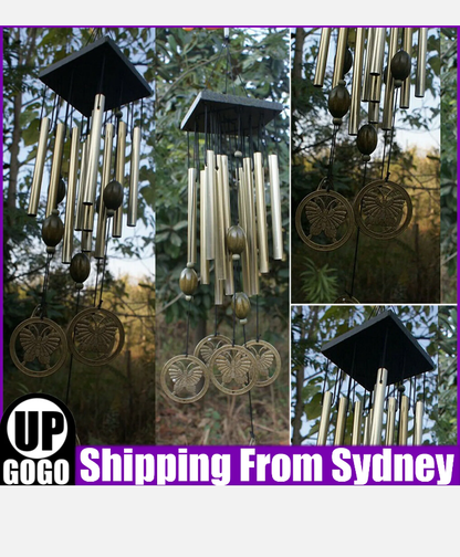 Large Wind Chimes Bell Stainless Butterfly 12 Tube Outdoor Windchime Garden Yard - Bright Tech Home