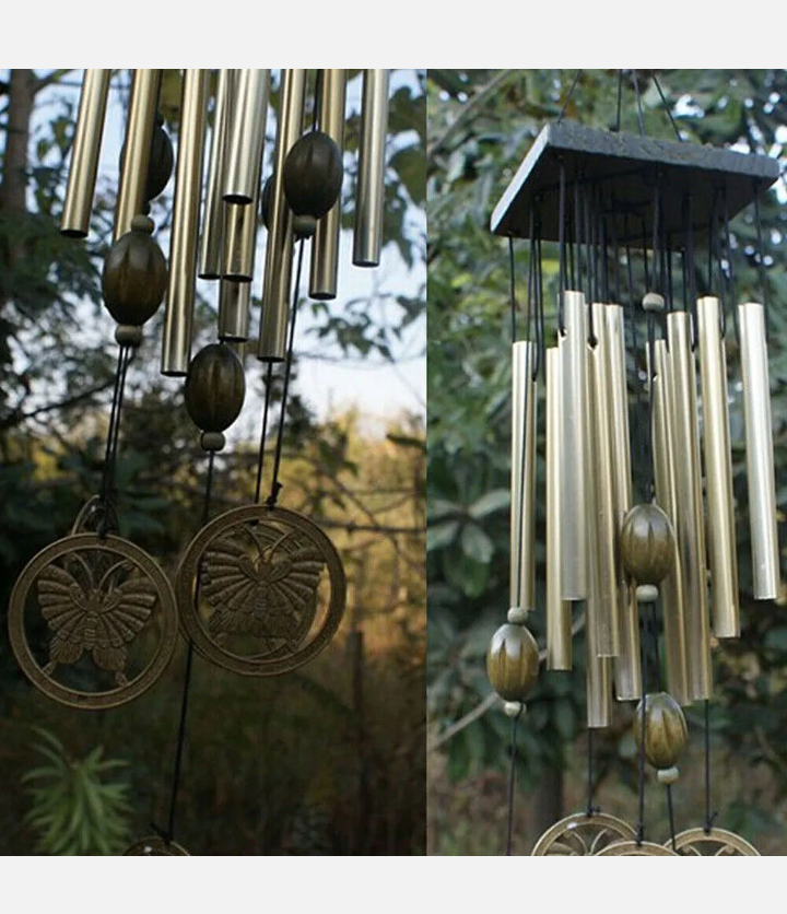 Large Wind Chimes Bell Stainless Butterfly 12 Tube Outdoor Windchime Garden Yard - Bright Tech Home