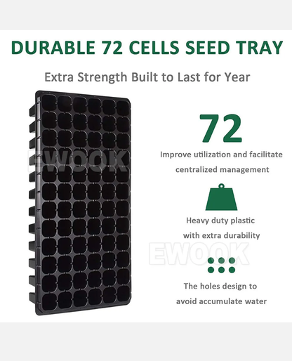 10x 72 Hole Plant Seed Grow Box Insert Propagation Nursery Seedling Starter Tray - Bright Tech Home