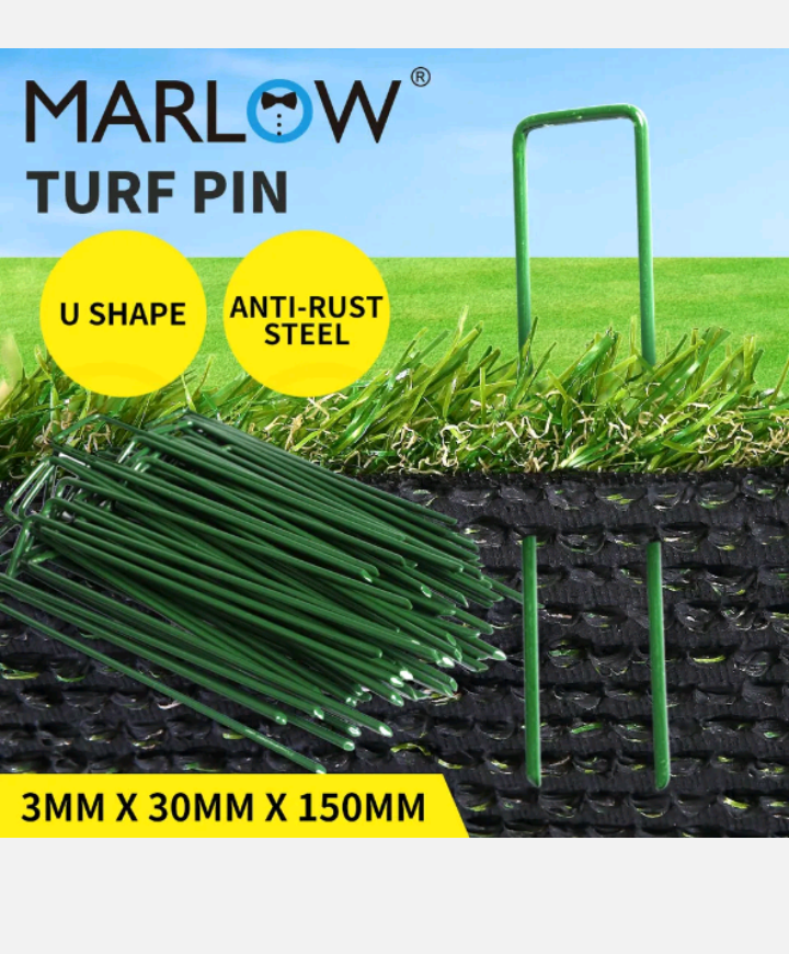 Marlow 50PCS Synthetic Artificial Grass Turf Pins Pegs U Fastening Lawn Weed Mat - Bright Tech Home