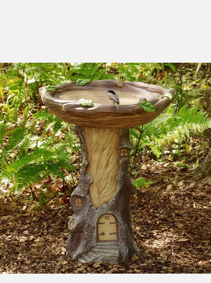 Bird Bath Garden Ornament Decor Resin Statue Sculpture Outdoor Feeder Lawn Yard - Bright Tech Home