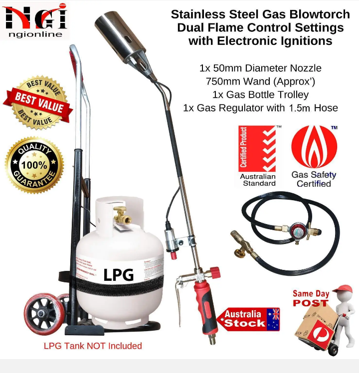 GARDEN WEED BLASTER BLOWTORCH KILLER BURNER WEEDER BUTANE GAS PIEZO IGNITIONS RO - Bright Tech Home