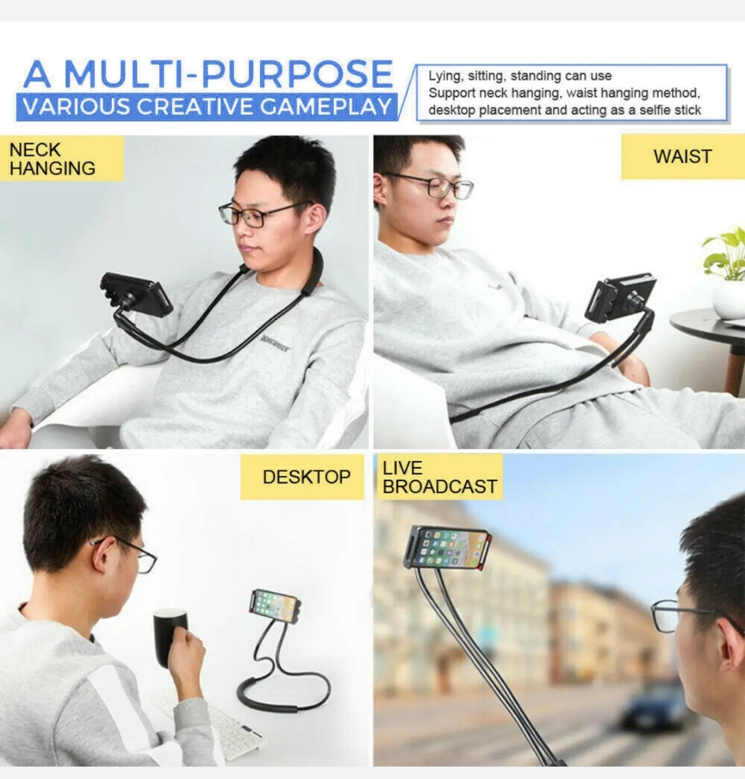 1X Flexible Lazy Bracket Mobile Phone Neck Hanging Stand Holder for Smart Phone