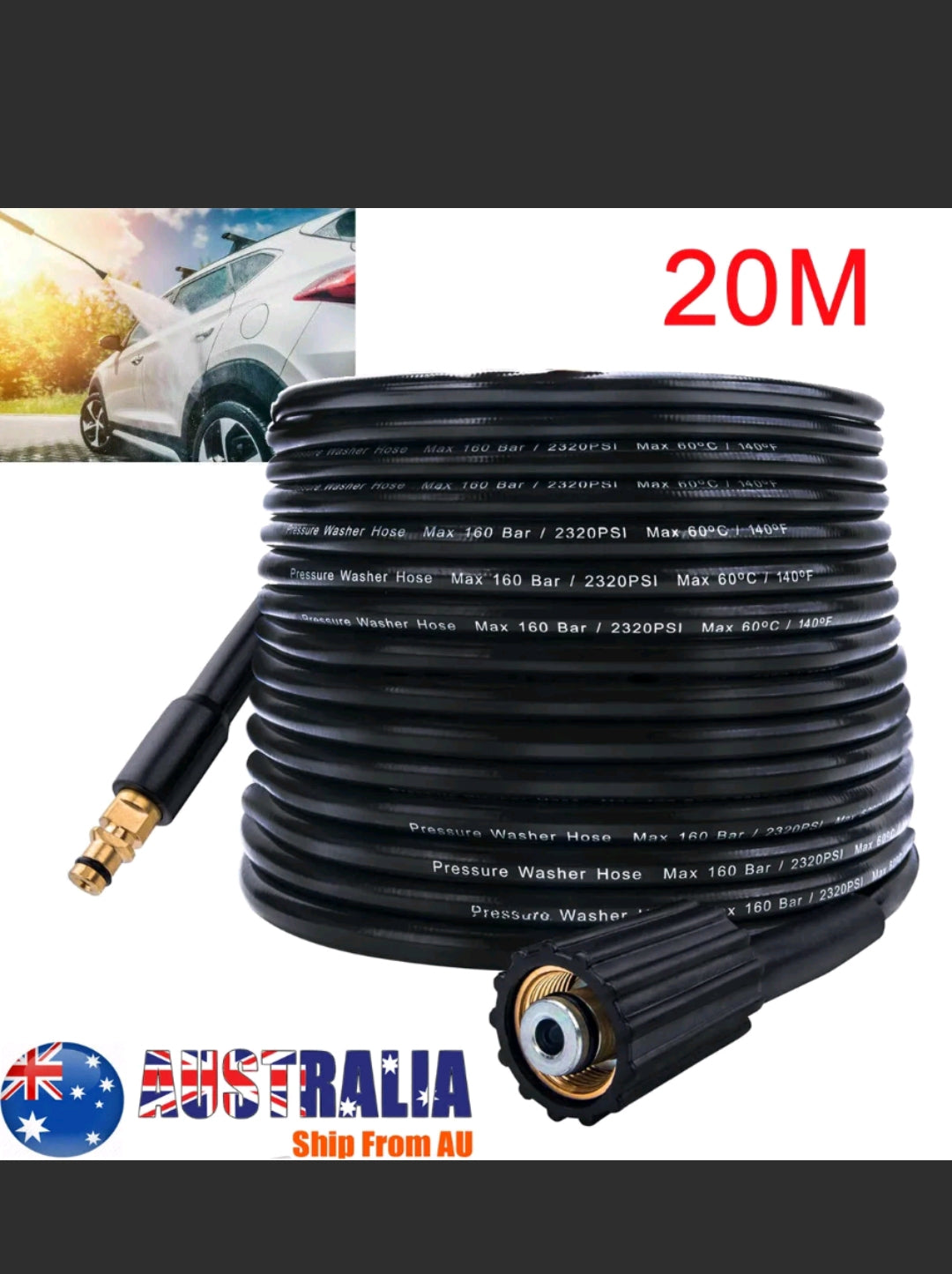 20m Spare Pressure Washer Hose Replacement For Karcher K2 K3 K4 K5 Water-Parts