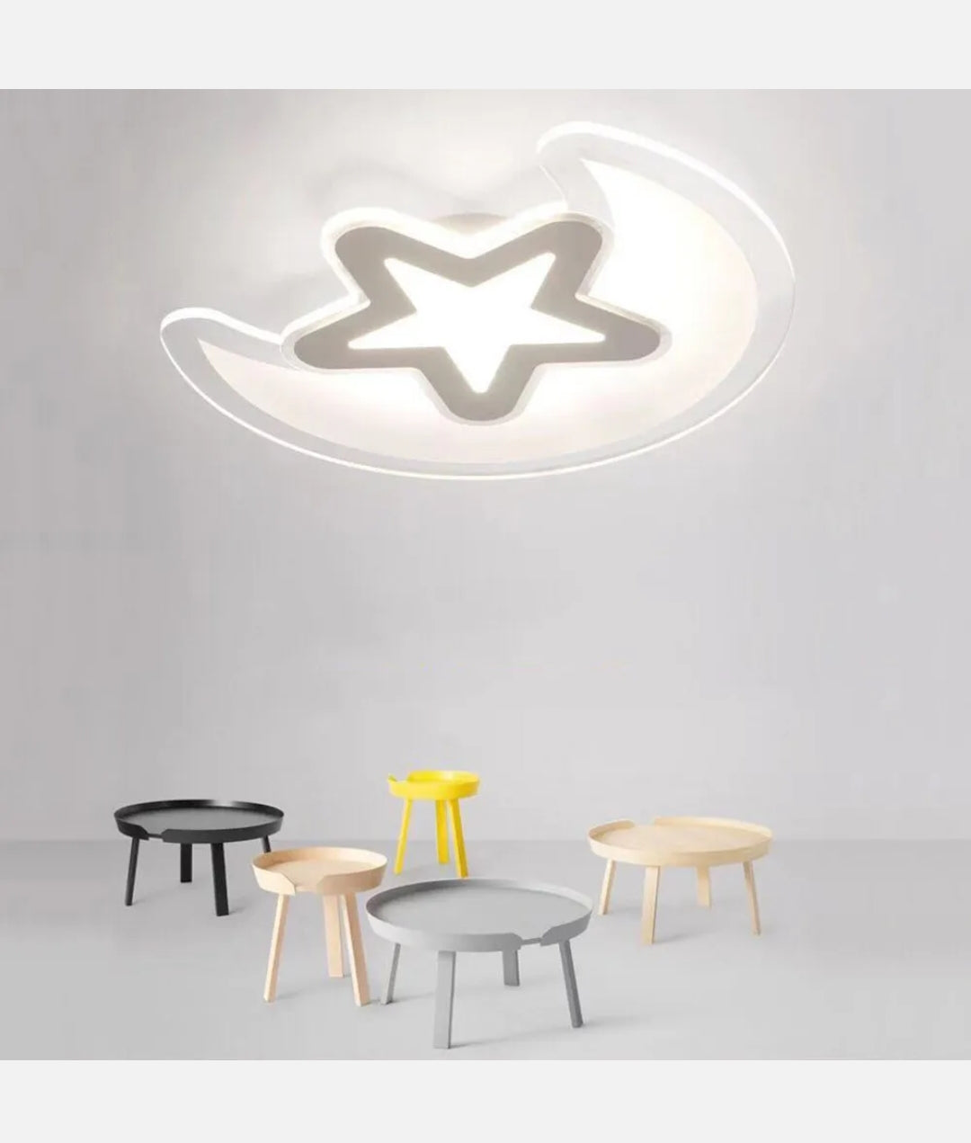 Modern Indoor Acrylic LED Ceiling Light Moon Star Ceiling Lamp Kids Room Bedroom