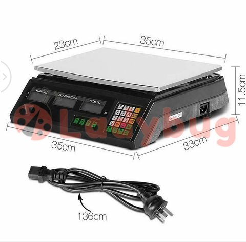 Commercial Digital Kitchen Scales LCD Shop 40KG Food Weight Electronic Scale - Bright Tech Home
