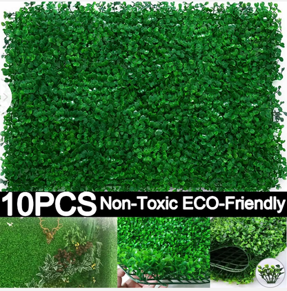 10 Artificial Plant Wall Panels Grass Hedge Fake Vertical Garden Ivy Mat Foliage - Bright Tech Home