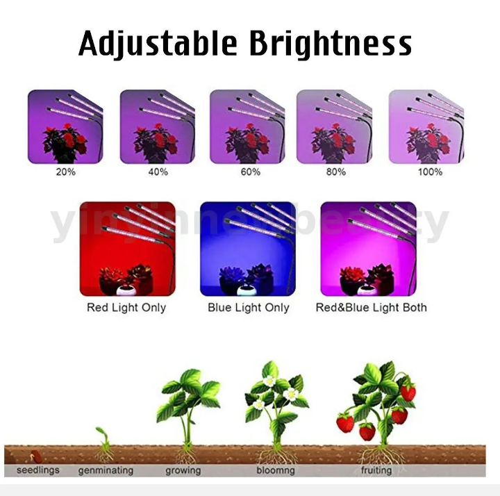 3 Head LED Full Spectrum Grow Light Pot Plant Flower Veg Light Growing Lamp AU - Bright Tech Home