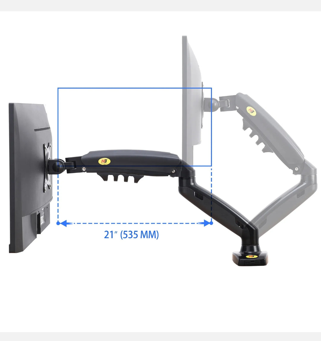 NEW F160— Dual Screen Gas-strut Monitor Stand Mount Desktop Bracket for LED/LCD