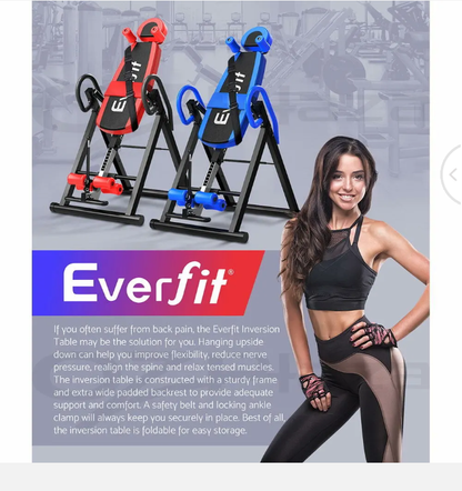 Everfit Inversion Table Gravity Exercise Bench Inverter Machine Home Gym Fitness